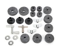 Drum Cymbal Felt Pads Kit 23Pcs | Grip Base with Wing Nuts Washers | Cymbal Protector for Drum Set/Percussion Accessories | Includes Z - Wrench & T - Wrench (Gris)