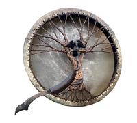 Drum de chaman - Outil spirituel, batterie de cadre rituel sacré | Percussion traditionnelle pour voyage, travail énergétique, du rythme ancestral, accessoire de cérémonie mystique
