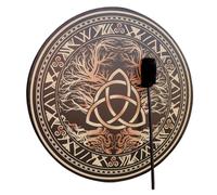 Drum de chaman sacré - percussion tribale, son celtique, instrument de | Outil de musique symbolique, tambour de thérapie en vibration profonde pour réflexion intérieure, nettoyage du chakra,