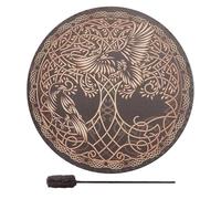 Drum de chaman - tambour spirituel sibérien fait à la main, tambour en cuir de cerf fait à la matique sacré avec bâton, de sonore pour l'équilibre du chakra dans la musique spirituelle