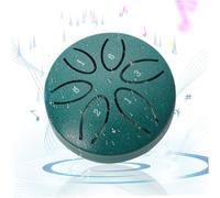 Drum de pluie 3 pouces 6 tons tambour en acier carbone tambour éthéré la langue apaisante mini pluie pour l'extérieur quand il pleut pour le yoga de méditation d'éducation zen, vert