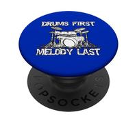 Drum First Melody Last Music Lover Graphic PopSockets PopGrip Adhésif