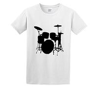 Drum Kit Men's Cotton T-Shirt White Shirt Top Tee M
