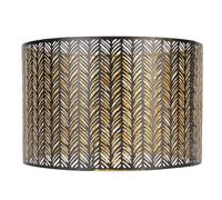 Drum Lamp Shade, Iron Hollow Out Lampshade for Table and Floor Lamps, E27 E14 Universal fit Fir Leaf Pattern Design Decorative Metal Cover for Home and Office Lighting