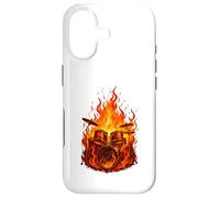 Drum Set Rock Band Drummer Flame Rocker for Drumming Lovers Coque pour iPhone 17