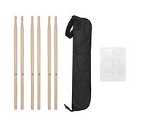 Drum Stick Bag & Sound Control Pad Set | Maple Wood Drumsticks/Oxford Cloth Bag | Noise Reduction Practice Kit for Drums/Electronic Drums/Beginners
