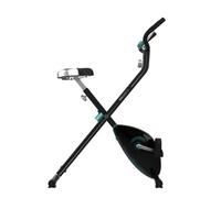 Cecotec Vélo stationnaire pliable avec volant X-Bike, système Silence Fit, avec et sans dossier, guidon et selle réglables, moniteur de fréquence cardiaque, écran LCD, support appareils, roues.