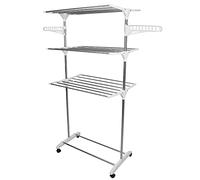 Drumm Etendoirs sur Pied 3 Niveaux, séchoir à Linge,Etendoir Linge XXL,pour Usage Intérieur Extérieur,avec Roues