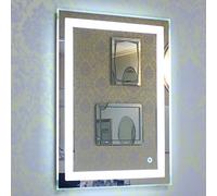Drumm Miroir de salle de bain LED 60 x 80 cm avec éclairage, miroir avec interrupteur tactile, miroir mural (6 500 K blanc froid)