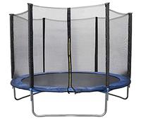 Drumm Trampoline pour enfants, Ø 140 cm, trampoline sportif avec filet de sécurité, portes zippées, 6 poteaux recouverts de mousse, petit trampoline intérieur