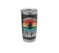 Drummer Dad Like A Regular Dad But Cooler For Fathers Day Gobelet isotherme en acier inoxydable double paroi