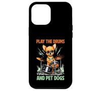 Drummer Dog Play The Drums Pet Dog Drumming Drums Percussion Coque pour iPhone 12 Pro Max