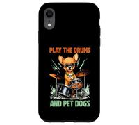Drummer Dog Play The Drums Pet Dog Drumming Drums Percussion Coque pour iPhone XR