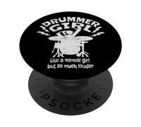 Drummer Girl batteurs de l'orchestre Femme batteuse Tambour PopSockets PopGrip Adhésif