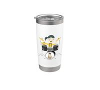 Drummer Girl Music Drummer Cat Gifts Gobelet isotherme en acier inoxydable double paroi