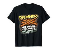 Drummer Je Frappe pour Vivre T-Shirt
