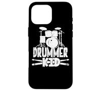 Drummer Kid Drummer Ensemble de Batterie Garçon Coque pour iPhone 16 Pro Max