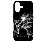 Drummer Line Art Drums Coque pour iPhone 17