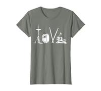 Drummer Love Drumming Ensemble de batterie vintage T-Shirt