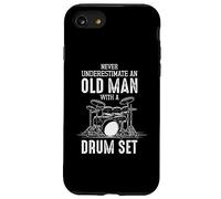 Drummer Never Underestimate an Old Man with A Drum Set Coque pour iPhone SE (2020) / 7/8