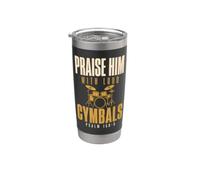 Drummer Praise Him with Loud Cymbals Drumming Christian Gobelet isotherme en acier inoxydable double paroi