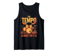 Drummer rétro The Tempo is What I Say Band Lover Distressed Débardeur