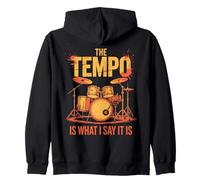 Drummer rétro The Tempo is What I Say Band Lover Distressed Sweat à Capuche