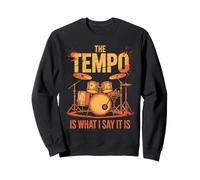 Drummer rétro The Tempo is What I Say Band Lover Distressed Sweatshirt
