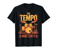Drummer rétro The Tempo is What I Say Band Lover Distressed T-Shirt