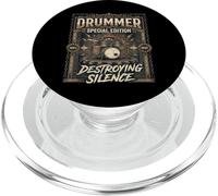 Drummer Vintage Destruying Silence Steampunk Percussion Art PopSockets PopGrip pour MagSafe