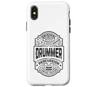 Drummer Vintage Whiskey Label Drums Drums Coque pour iPhone X/XS