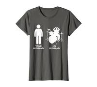 Drummer Your Husband My Husband Drumming from Wife T-Shirt, Femme, Asphalte, S