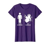 Drummer Your Husband My Husband Drumming from Wife T-Shirt, Femme, Violet, S