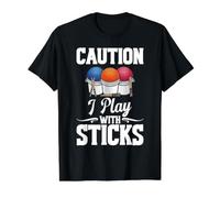 Drumming Fitness Squad Gym Class Caution Cardio Drumming T-Shirt Graphique avec Valeur, Homme, Noir, M