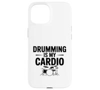 Drumming is My Cardio Fun Drummer Workout Amateur Coque pour iPhone 15