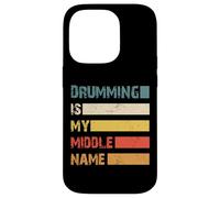 Drumming is My Middle Name, Batterie rétro Style Grunge Coque pour iPhone 14 Pro