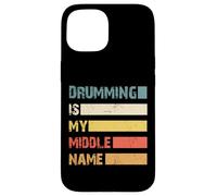 Drumming is My Middle Name, Batterie rétro Style Grunge Coque pour iPhone 15