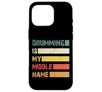 Drumming is My Middle Name, Batterie rétro Style Grunge Coque pour iPhone 16 Pro