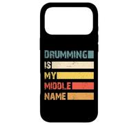 Drumming is My Middle Name, Batterie rétro Style Grunge Coque pour iPhone 17 Pro Max