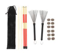 Drumstick Maple Wood Rute Brusher Decked Set Instrument Musical Instrument Accessoires avec sac (Café M02762)