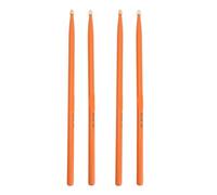 Drumsticks en bois 5a colorés colorés robustes en bois de tambour de tambour pratiquer les pilons pour enfants adultes débutants jeunesses de rock groupes batteurs jouant 2 paires (Orange et jaune)