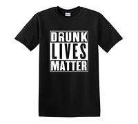 Drunk Lives Matter St. Patrick's Day Shamrock 4 Leaf Clover Tee White Yellow Black Red Mens Women T T-Shirts à Manches Courtes 100% Cotton 74222(X-Large)