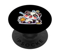 Drunk Wasted Hangover Cat PopSockets PopGrip Adhésif