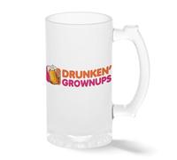 drunken grownups Funny Coffee Mug - A Parody Novelty Ceramic Gag Gift Bière transparente Tasse Stein 0.5L