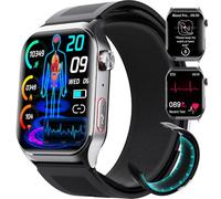 DRUOYIM Montre Connectée Homme Femme avec ECG+HRV/Mesure Ambulatoire De La Pression Artérielle 2.1" HD Smartwatch avec SOS/Fréquence Cardiaque/SPO2/Sommeil, 130+ Modes Sportifs, Podometre Android iOS