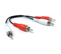 DRUT Câble Audio stéréo RCA vers RCA Phono Twin Jack vers Jack 15 cm Compatible avec CD/DVD/amplificateur/HiFi/DJ Mixer/Platine Vinyle Connecteurs en Nickel Noir 0,5 Pieds