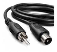 DRUT Câble d'antenne TV RCA phono vers antenne pour consoles rétro 2 m | Compatible avec NES, SNES, N64, Sega Mega Drive, PS1, Atari 2600, Amiga, Commodore 64, ZX Spectrum