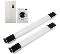 Druuzyl 2 Pièces Support Réglable pour Machine à Laver, Base Anti-Dérapante - Blanc, Charge Max 300 kg (Lave-linge/Réfrigérateur/Canapé/Armoire)