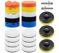Druuzyl 23 Pièces Tampon de Polissage pour Voiture, 80mm Polissage Pad Éponge, Accessoire de Polissage pour Visseuse Électrique Auto pour Polissage de Voiture, Meulage, Cirage