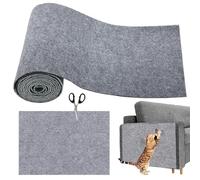 Druuzyl 300x40cm Tapis à Gratter Autocollant pour Chat - Protection Canapé et Meubles, Griffoir Murale Gris (Format Extra-Long, Anti-Rayures)